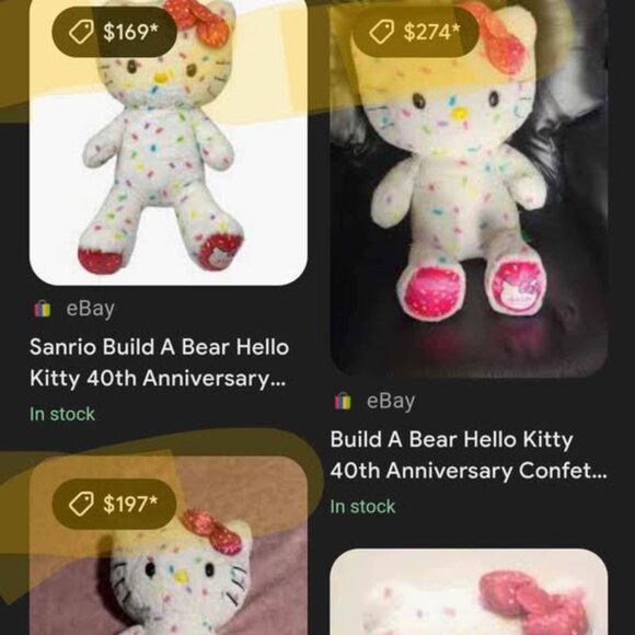 Build A Bear Sanrio Hello Kitty 40th Anniversary Plush Confetti - Picture 3 of 3